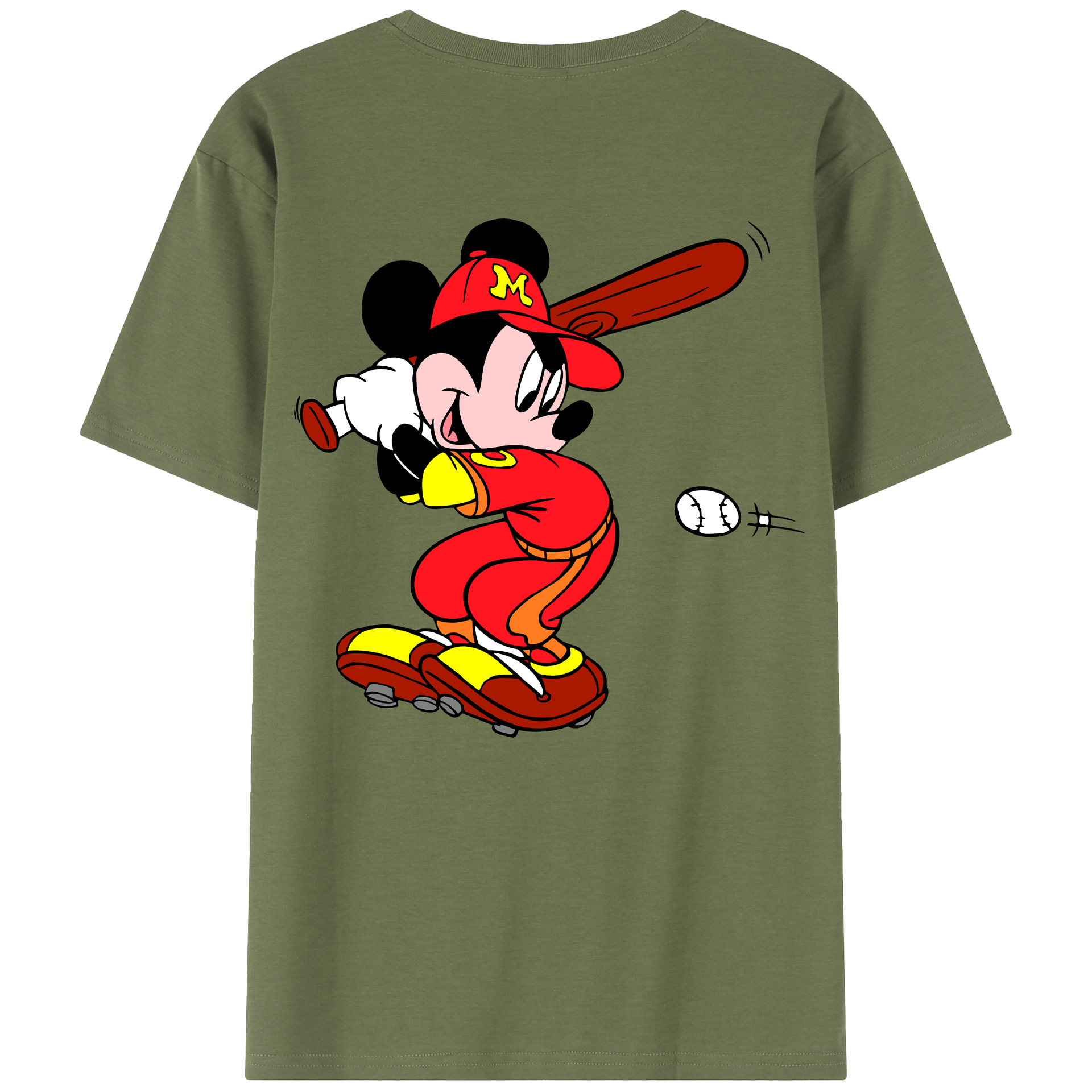 （画像用） ミッキーマウス Mickey Mouse 綿100％半袖Tシャツ（背面プリント）